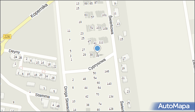 Rokitnica, Cyprysowa, 33, mapa Rokitnica