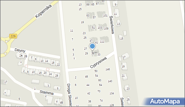 Rokitnica, Cyprysowa, 39, mapa Rokitnica