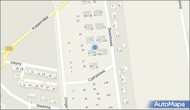 Rokitnica, Cyprysowa, 41, mapa Rokitnica