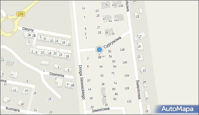 Rokitnica, Cyprysowa, 48, mapa Rokitnica