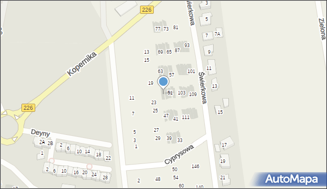 Rokitnica, Cyprysowa, 55, mapa Rokitnica