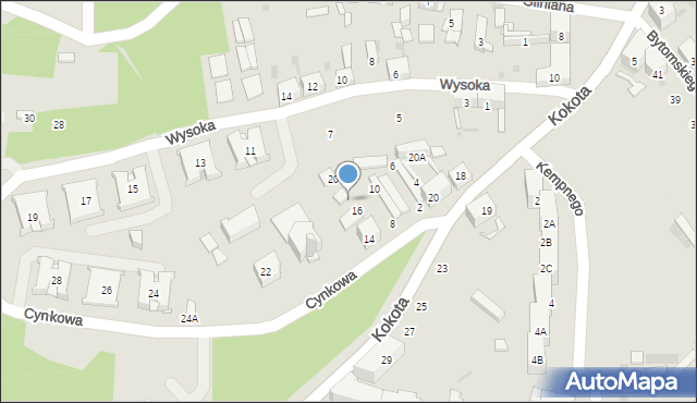Ruda Śląska, Cynkowa, 18, mapa Rudy Śląskiej