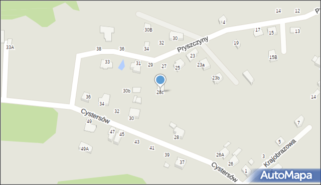 Rybnik, Cystersów, 28c, mapa Rybnika