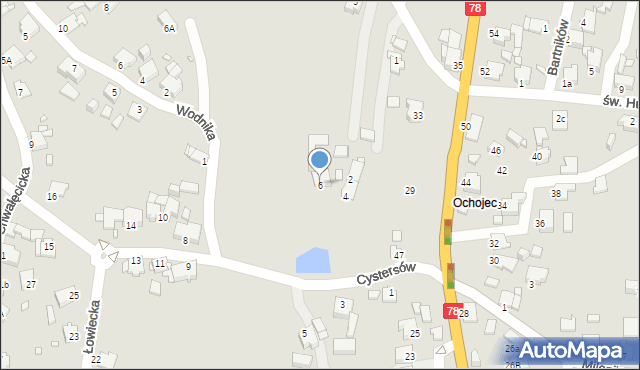 Rybnik, Cystersów, 6, mapa Rybnika