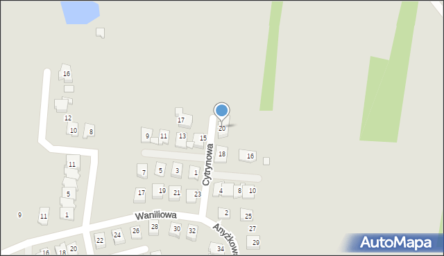 Rzeszów, Cytrynowa, 20, mapa Rzeszów