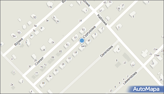 Siechnice, Cyprysowa, 14a, mapa Siechnice