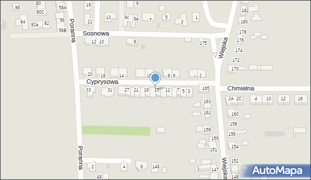 Siemianowice Śląskie, Cyprysowa, 17, mapa Siemianowice Śląskie