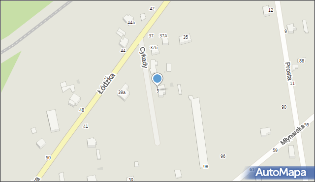 Skierniewice, Cykady, 3, mapa Skierniewic