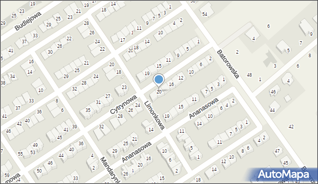 Skórzewo, Cytrynowa, 20, mapa Skórzewo