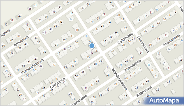 Skórzewo, Cytrynowa, 41, mapa Skórzewo