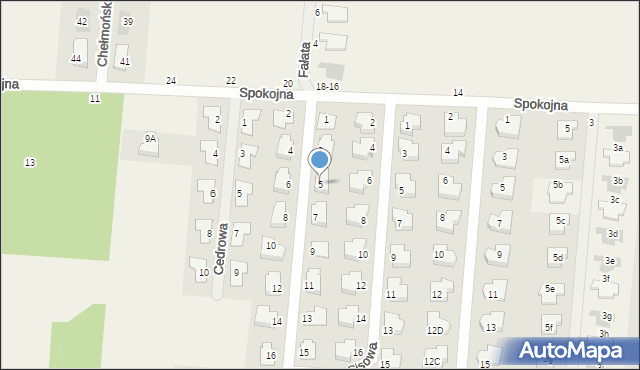 Skrzeszew, Cyprysowa, 5, mapa Skrzeszew