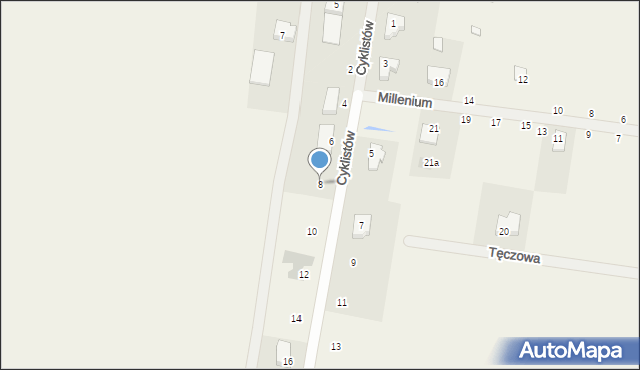 Sobolewo, Cyklistów, 8, mapa Sobolewo