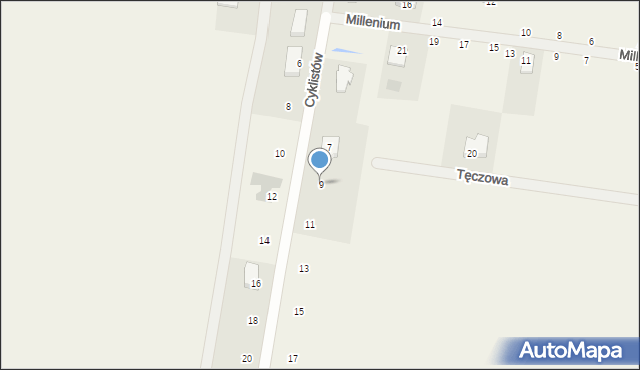Sobolewo, Cyklistów, 9, mapa Sobolewo