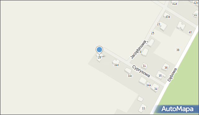 Spalice, Cyprysowa, 19, mapa Spalice