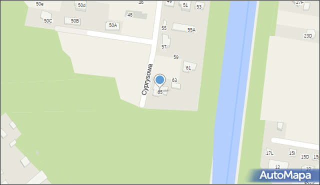 Stanisławów Pierwszy, Cyprysowa, 65, mapa Stanisławów Pierwszy