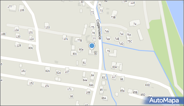 Stary Sącz, Cyganowice, 174, mapa Stary Sącz