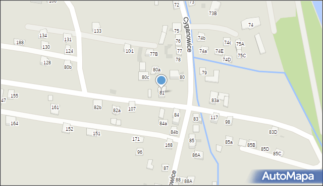 Stary Sącz, Cyganowice, 81, mapa Stary Sącz