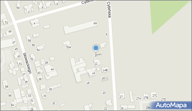 Swarzędz, Cybińska, 10, mapa Swarzędz