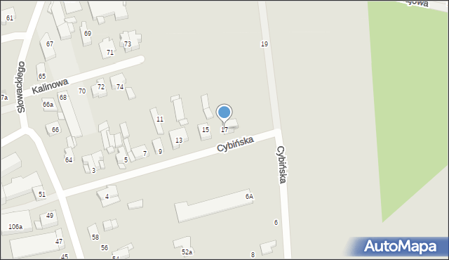 Swarzędz, Cybińska, 17, mapa Swarzędz