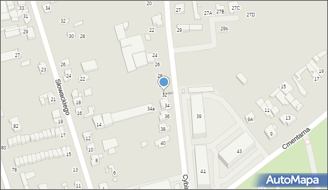 Swarzędz, Cybińska, 32, mapa Swarzędz