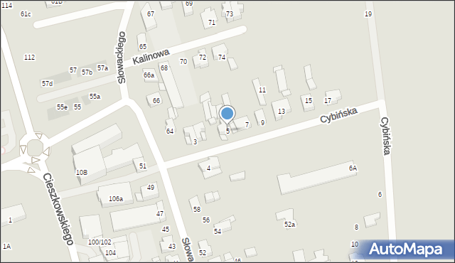 Swarzędz, Cybińska, 5, mapa Swarzędz