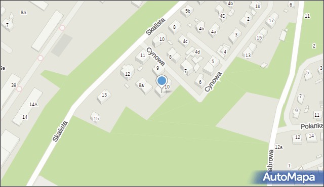 Szczecin, Cynowa, 10a, mapa Szczecina