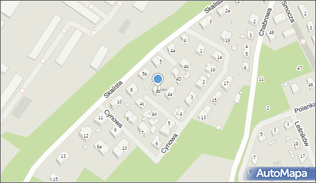 Szczecin, Cynowa, 4b, mapa Szczecina