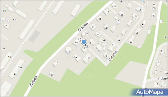 Szczecin, Cynowa, 9, mapa Szczecina