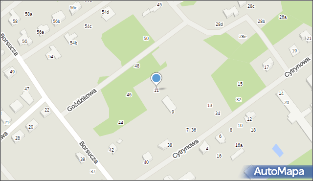 Szczecin, Cytrynowa, 11, mapa Szczecina