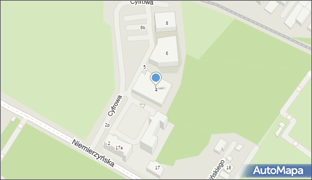 Szczecin, Cyfrowa, 4, mapa Szczecina