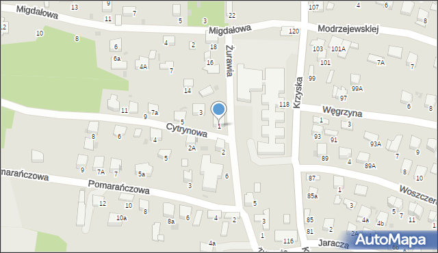 Tarnów, Cytrynowa, 1, mapa Tarnów