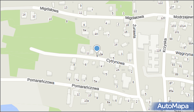 Tarnów, Cytrynowa, 9, mapa Tarnów