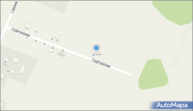 Tokary, Cyprysowa, 21, mapa Tokary