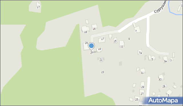 Trzebinia, Cyprysowa, 27, mapa Trzebinia