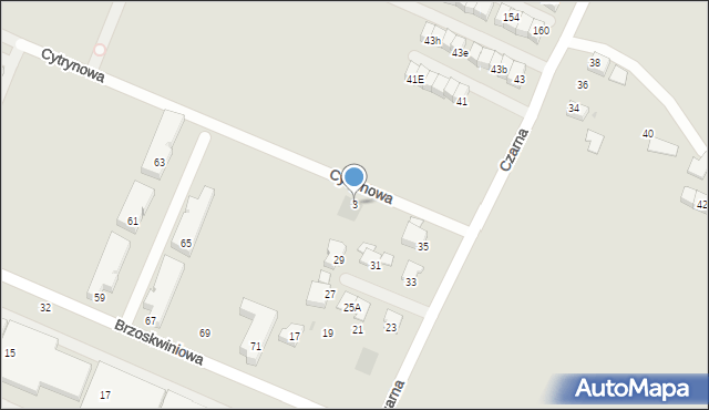 Tychy, Cytrynowa, 3, mapa Tychów