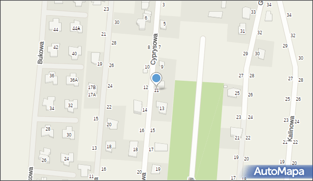 Ustanów, Cyprysowa, 11, mapa Ustanów