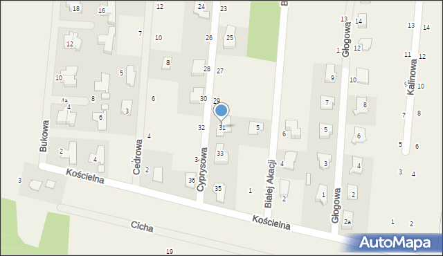 Ustanów, Cyprysowa, 31, mapa Ustanów