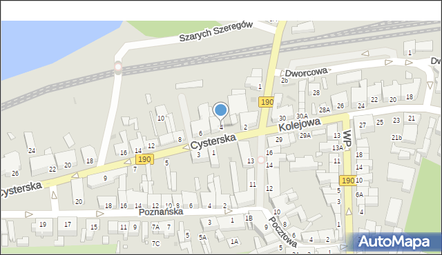 Wągrowiec, Cysterska, 4, mapa Wągrowiec