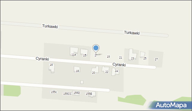 Walendów, Cyranki, 17, mapa Walendów