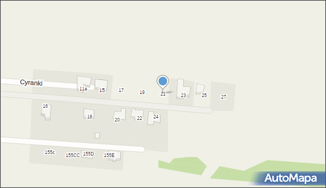 Walendów, Cyranki, 21, mapa Walendów