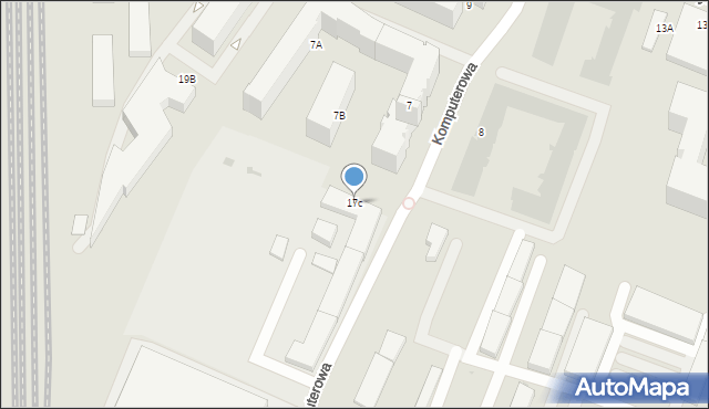 Warszawa, Cybernetyki, 17c, mapa Warszawy