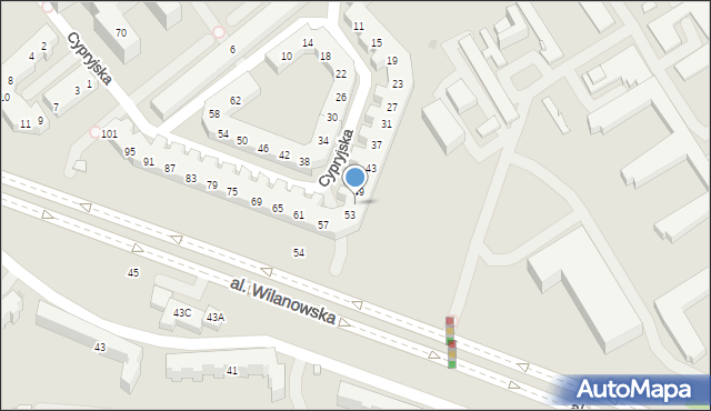 Warszawa, Cypryjska, 51, mapa Warszawy