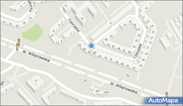 Warszawa, Cypryjska, 89, mapa Warszawy