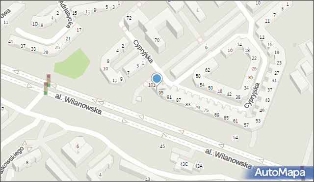 Warszawa, Cypryjska, 97, mapa Warszawy