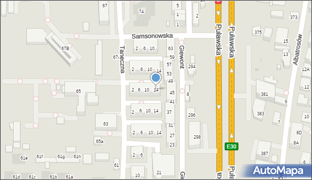 Warszawa, Cyrhli, 14, mapa Warszawy