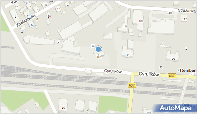 Warszawa, Cyrulików, 37A, mapa Warszawy