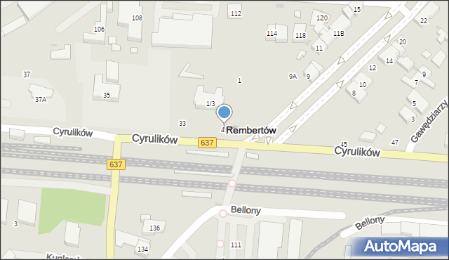 Warszawa, Cyrulików, 41, mapa Warszawy