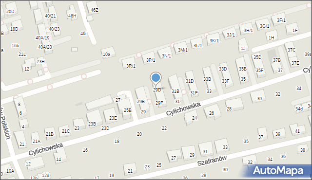 Warszawa, Cylichowska, 29D, mapa Warszawy