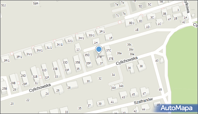Warszawa, Cylichowska, 37B, mapa Warszawy