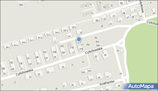 Warszawa, Cylichowska, 37D, mapa Warszawy